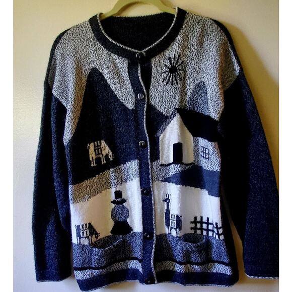 Alpaca Peruvian Womens M Button Cardigan Sweater Warm Cozy Soft - Picture 1 of 10
